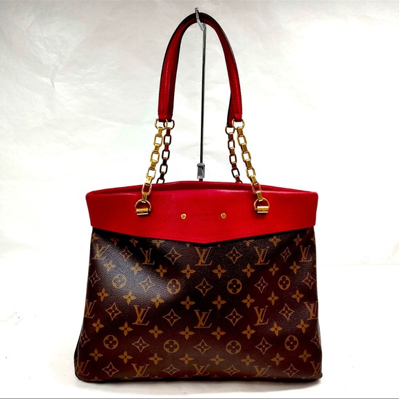 Louis Vuitton Handbags - Louis Vuitton Pallas Red and Brown Monogram Tote Bag